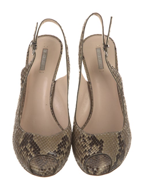 Giorgio Armani Snakeskin Animal Print Slingback Pumps