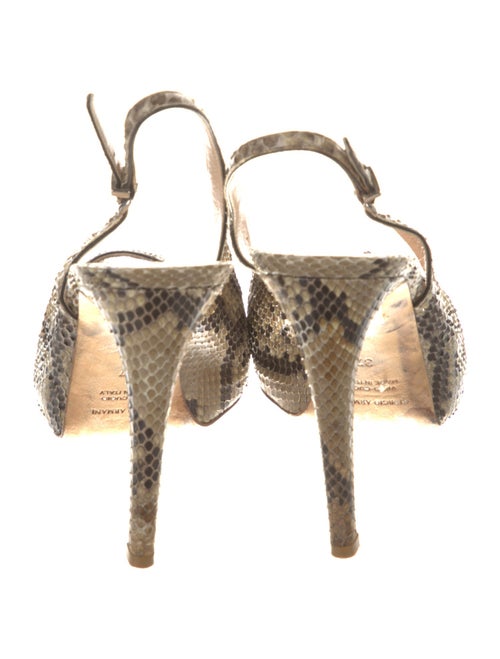 Giorgio Armani Snakeskin Animal Print Slingback Pumps