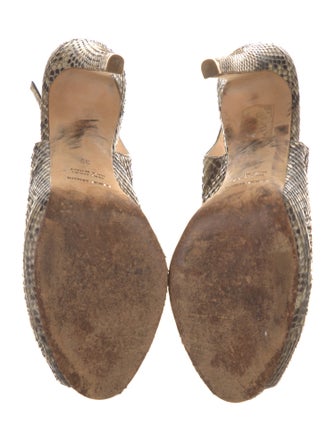 Giorgio Armani Snakeskin Animal Print Slingback Pumps