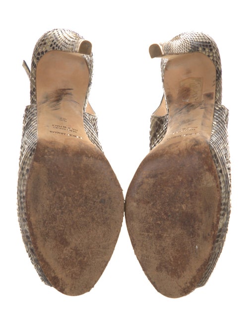 Giorgio Armani Snakeskin Animal Print Slingback Pumps