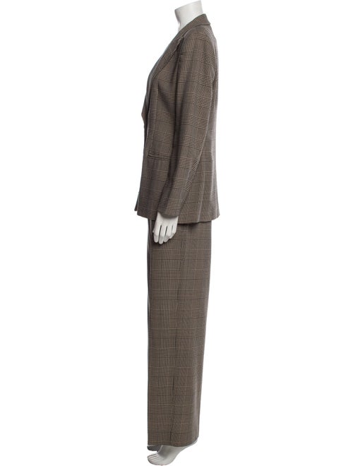 Giorgio Armani Wool Plaid Print Pantsuit