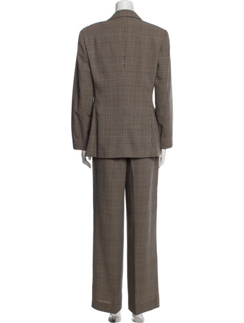 Giorgio Armani Wool Plaid Print Pantsuit