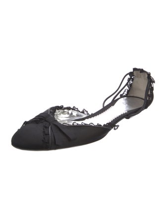 Giorgio Armani Satin Bow Accents D'Orsay Flats