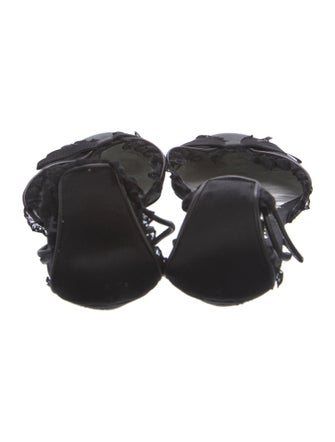 Giorgio Armani Satin Bow Accents D'Orsay Flats