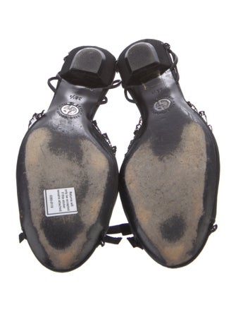 Giorgio Armani Satin Bow Accents D'Orsay Flats