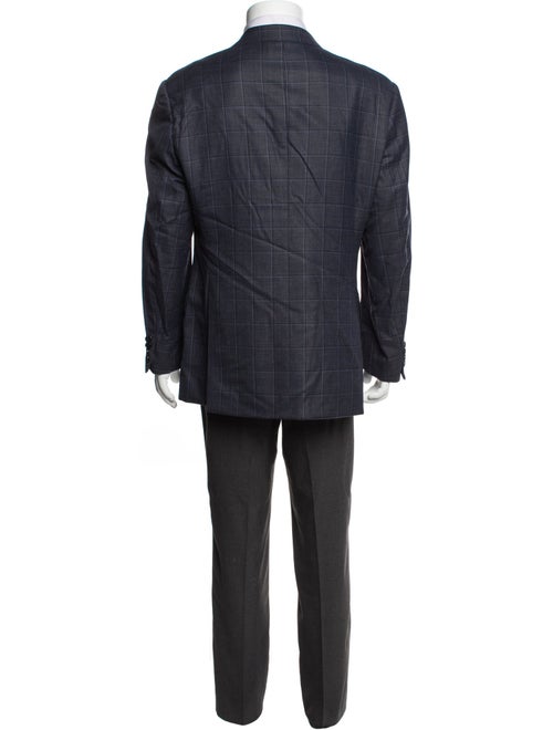 Giorgio Armani Wool Plaid Print Overcoat