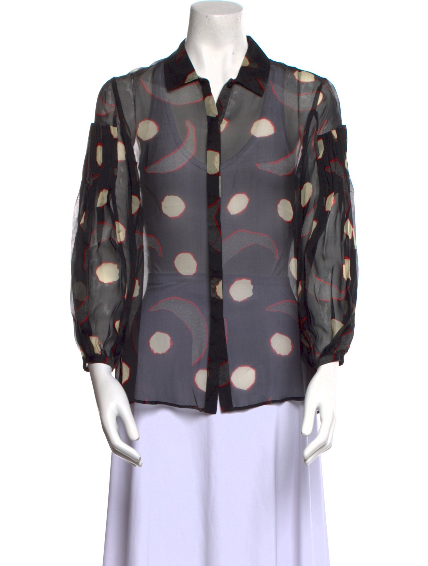 Giorgio Armani Silk Printed Button-Up Top