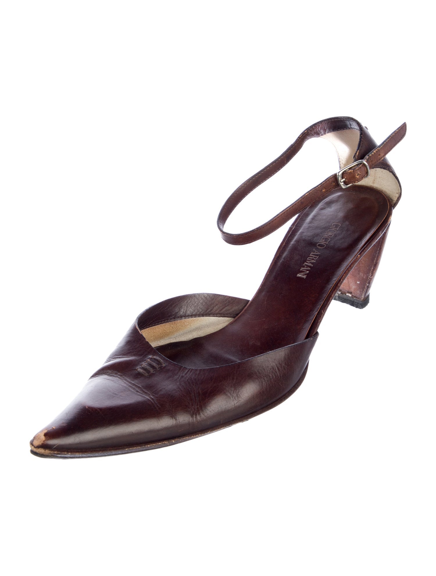 Giorgio Armani Leather Slingback Pumps