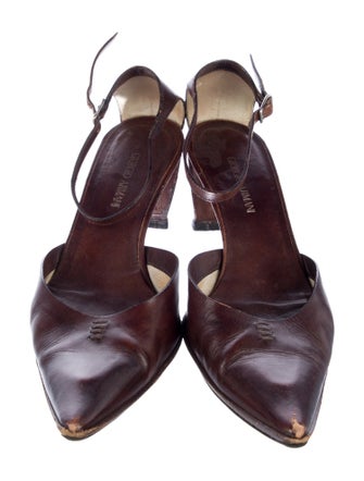 Giorgio Armani Leather Slingback Pumps