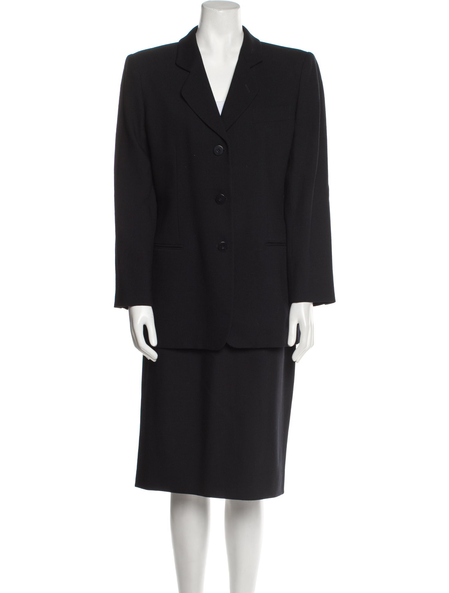 Armani Collezioni Pleated Accents Skirt Suit