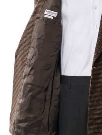 Giorgio Armani Cashmere Plaid Print Blazer