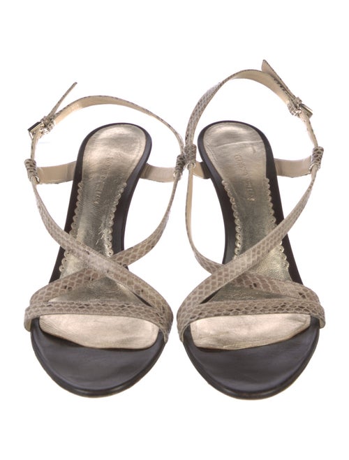 Giorgio Armani Leather Animal Print Slingback Sandals