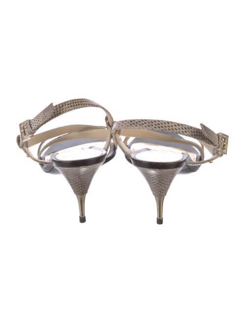 Giorgio Armani Leather Animal Print Slingback Sandals