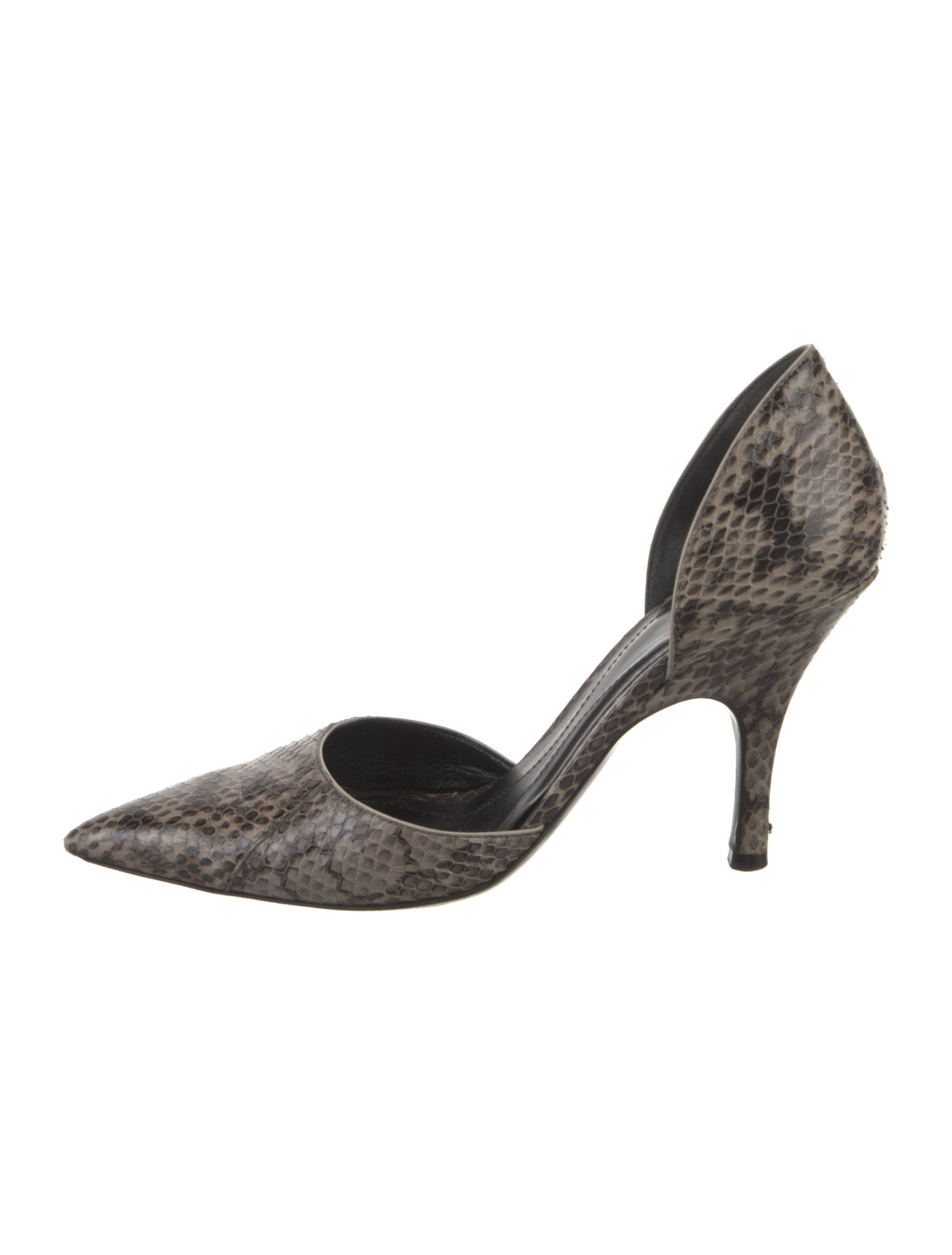 Giorgio Armani Snakeskin Animal Print D'Orsay Pumps