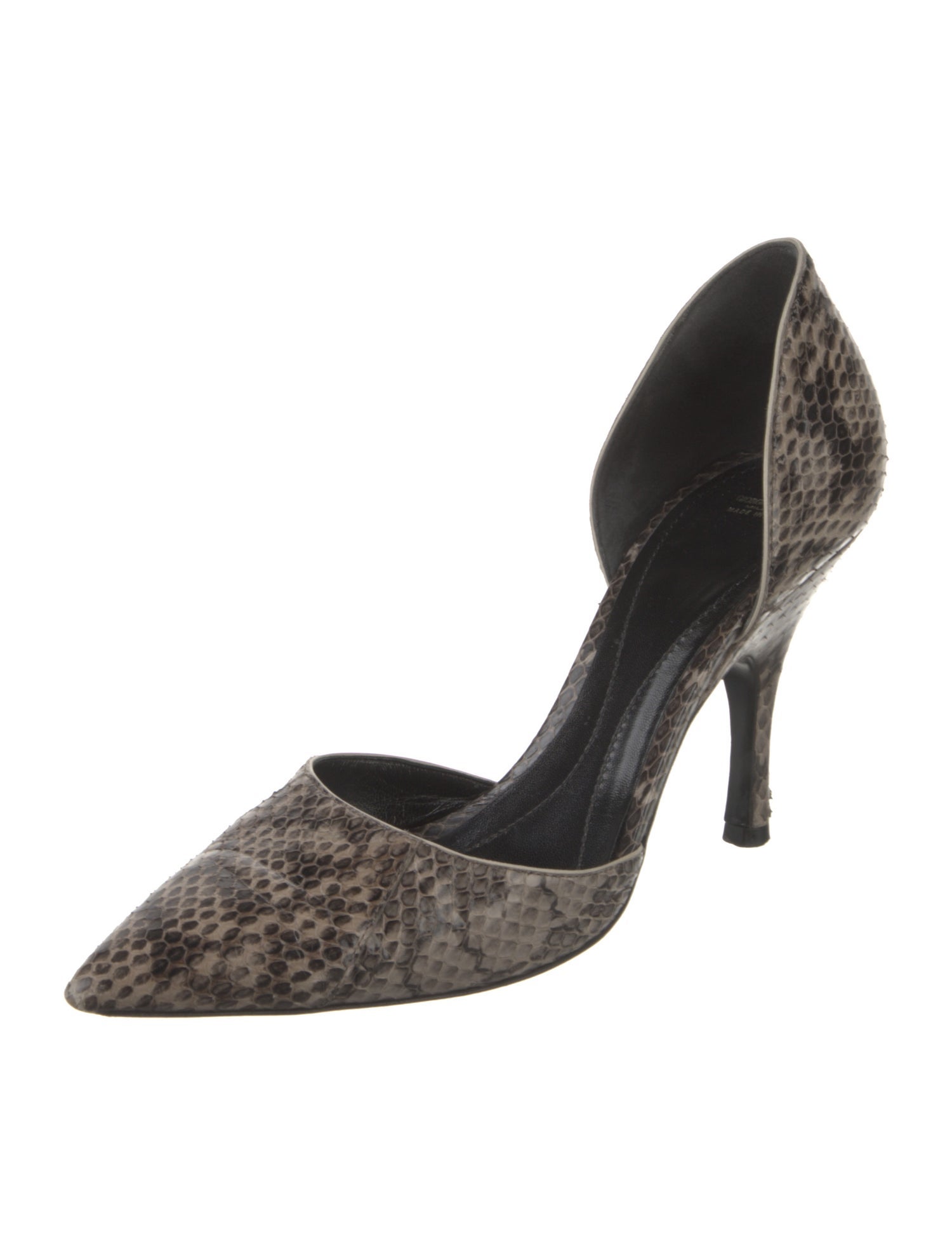 Giorgio Armani Snakeskin Animal Print D'Orsay Pumps