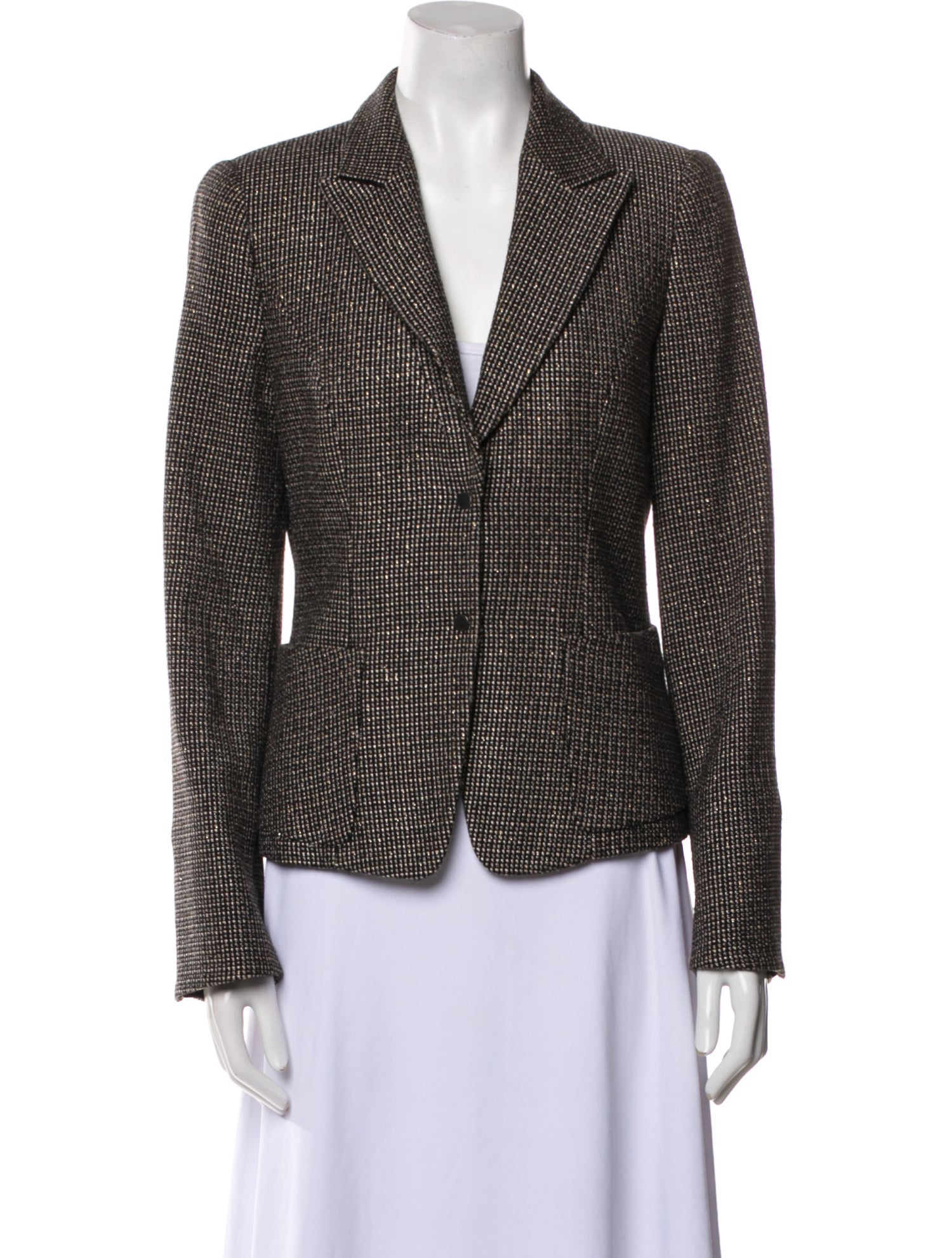 Giorgio Armani Virgin Wool Tweed Pattern Blazer