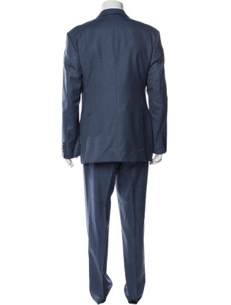 Giorgio Armani Virgin Wool Plaid Print Two-Piece Tuxedo