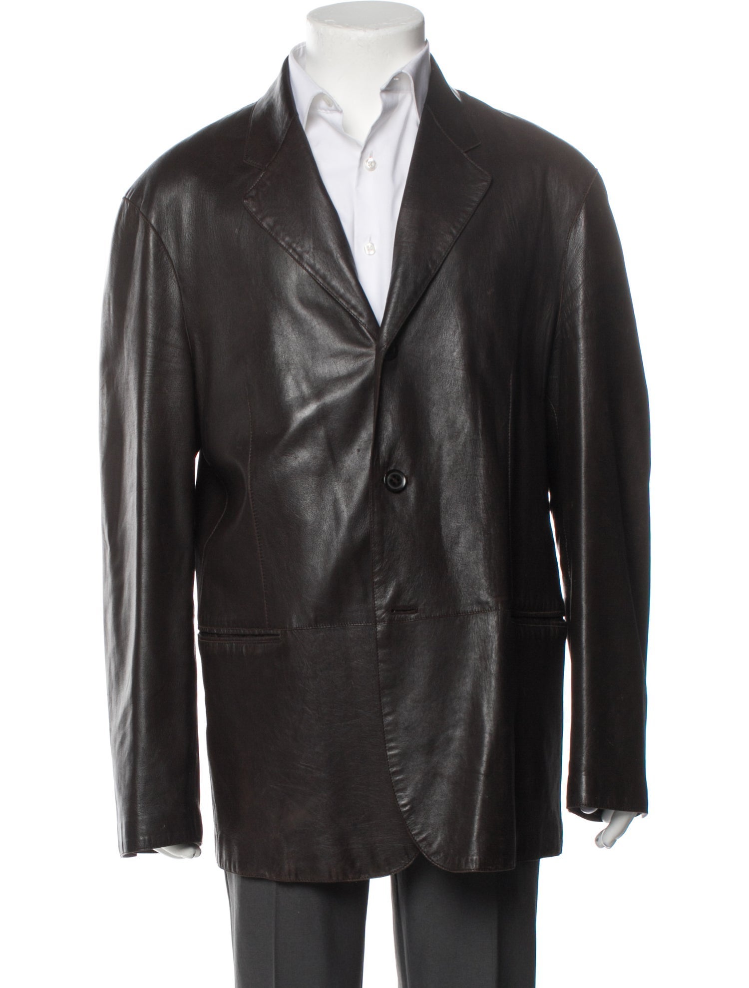 Giorgio Armani Lamb Leather Peacoat