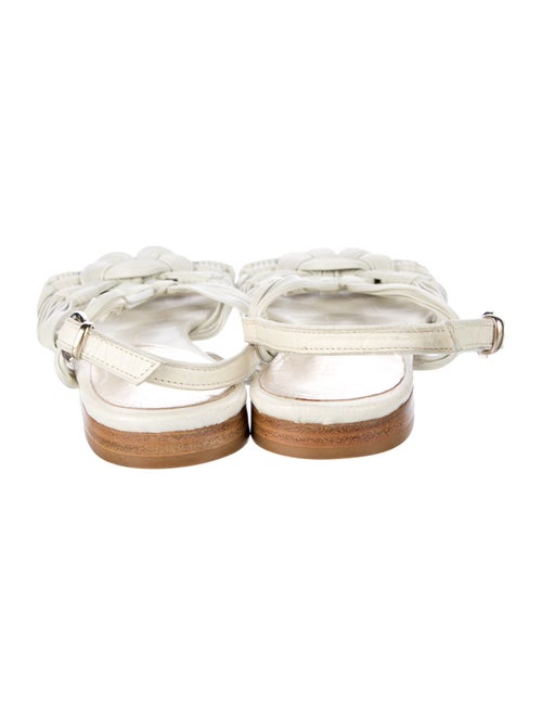 Giorgio Armani Leather Braided Accents Slingback Flats