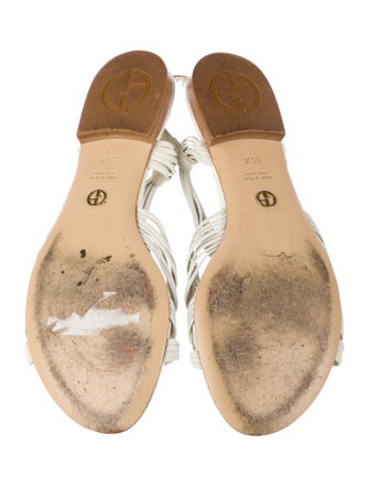 Giorgio Armani Leather Braided Accents Slingback Flats