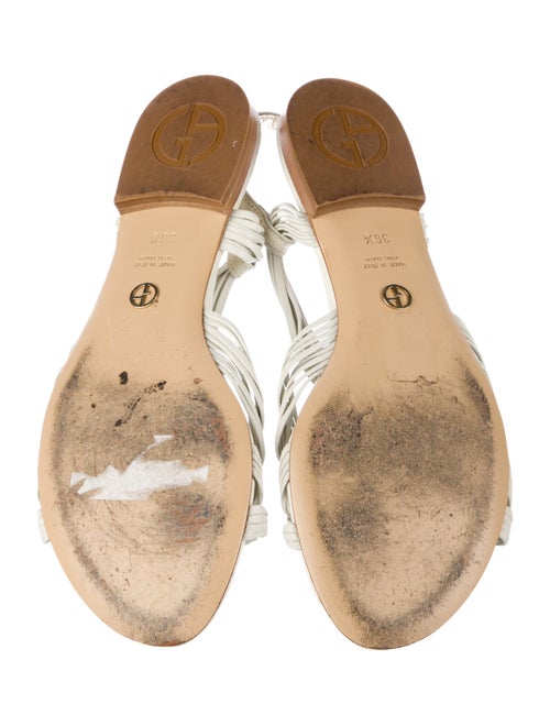 Giorgio Armani Leather Braided Accents Slingback Flats