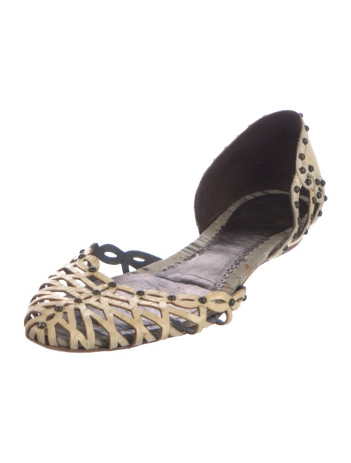 Giorgio Armani Leather Printed D'Orsay Flats