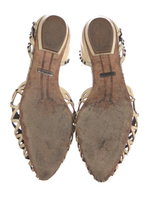 Giorgio Armani Leather Printed D'Orsay Flats