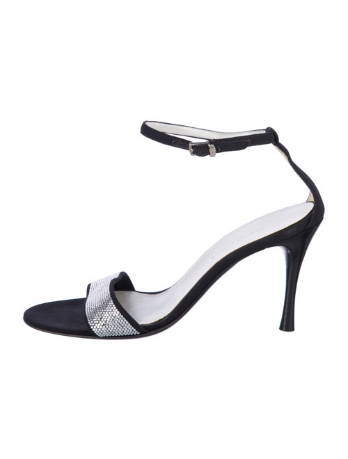 Giorgio Armani Satin Crystal Embellishments Sandals