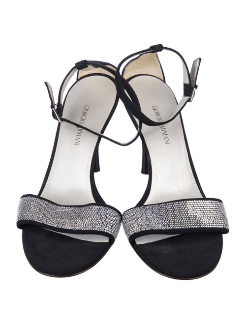 Giorgio Armani Satin Crystal Embellishments Sandals