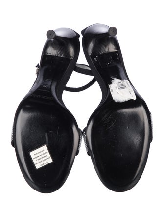 Giorgio Armani Satin Crystal Embellishments Sandals
