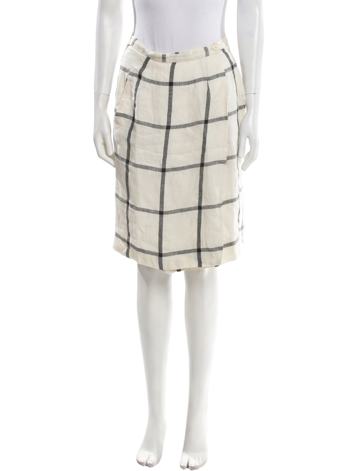Giorgio Armani Plaid Print Knee-Length Skirt