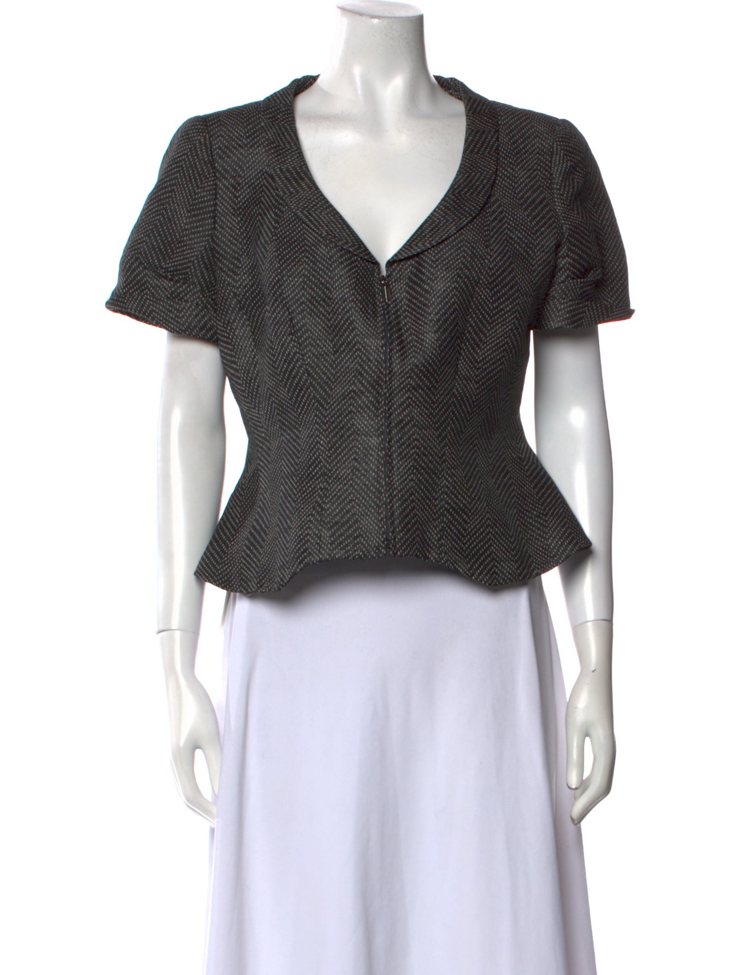 Giorgio Armani Linen V-Neck Crop Top