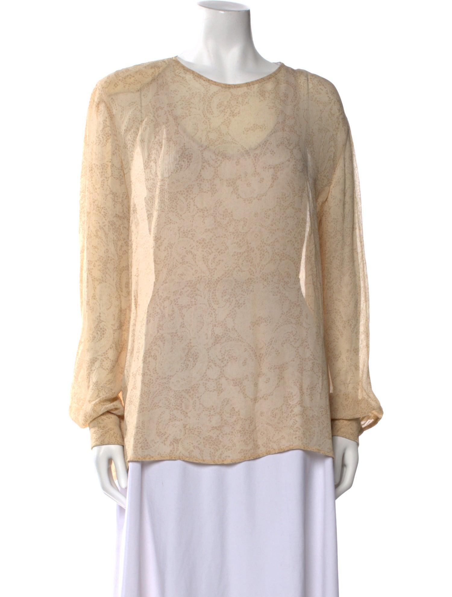 Giorgio Armani Printed Crew Neck Blouse