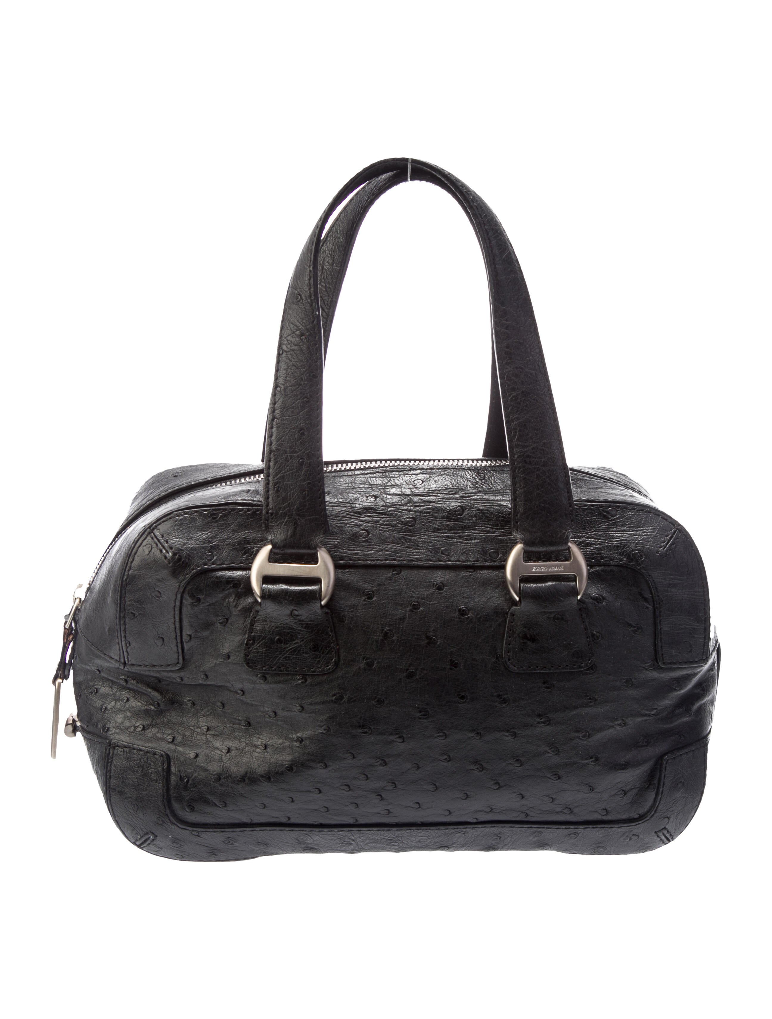 Giorgio Armani Ostrich Top Handle Bag