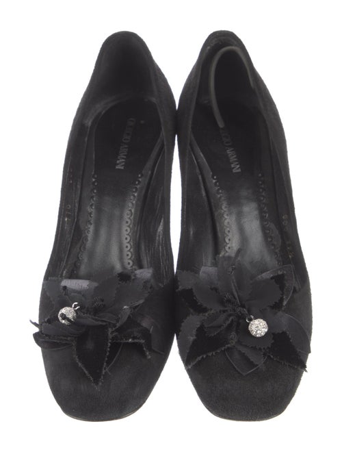 Giorgio Armani Suede Floral Print Pumps