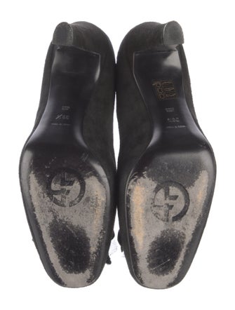 Giorgio Armani Suede Floral Print Pumps