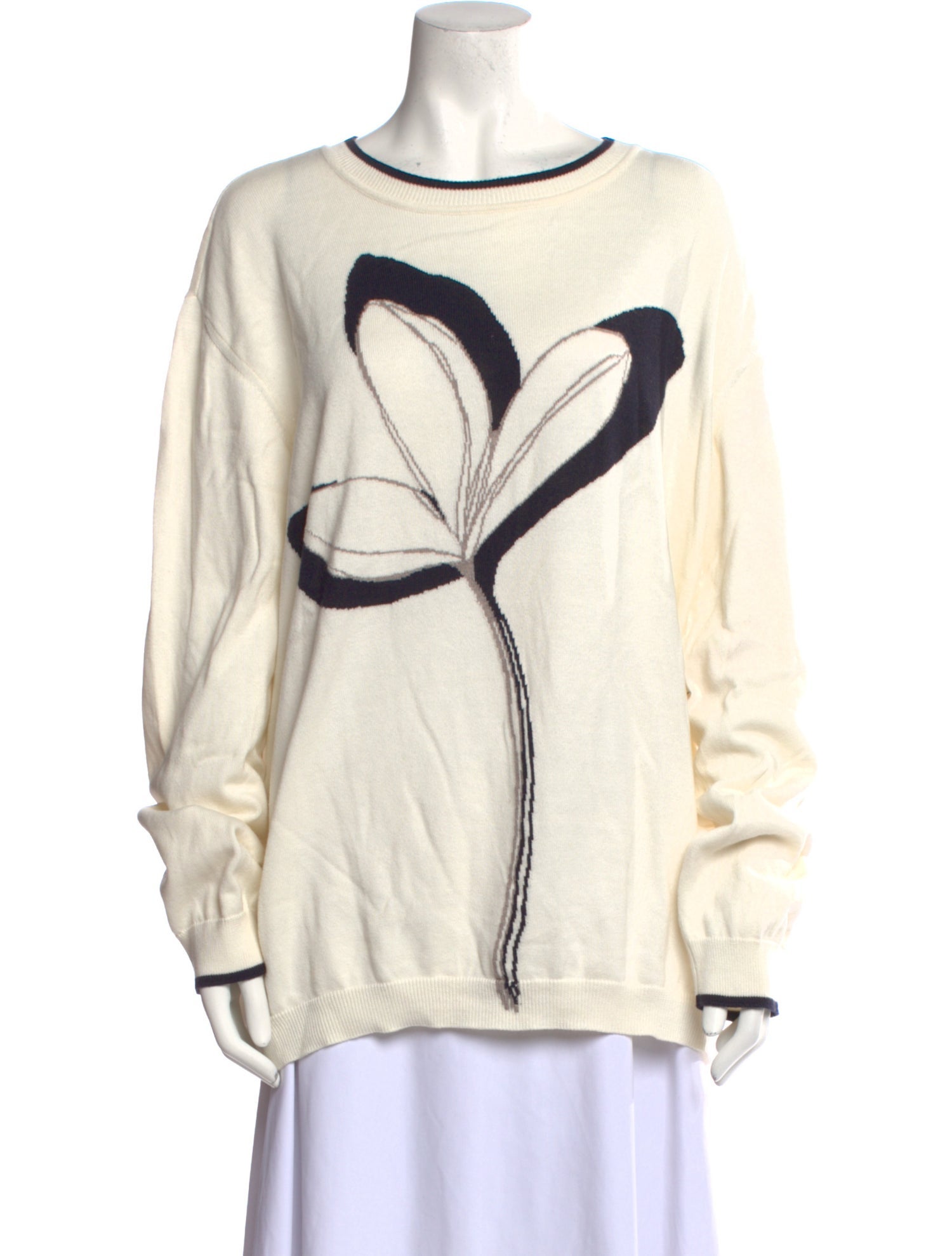 Giorgio Armani Graphic Print Scoop Neck Sweater