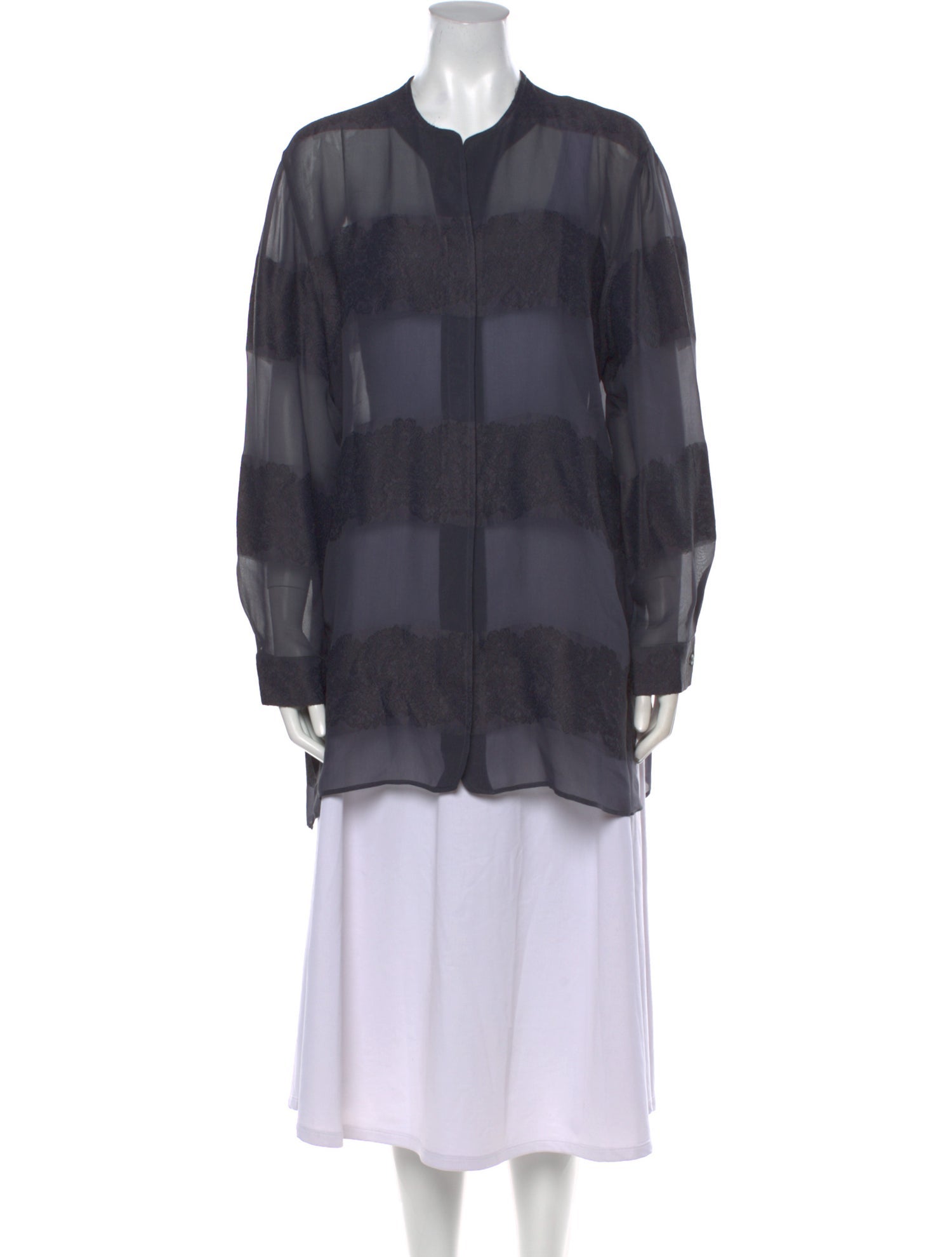 Giorgio Armani Striped Crew Neck Tunic