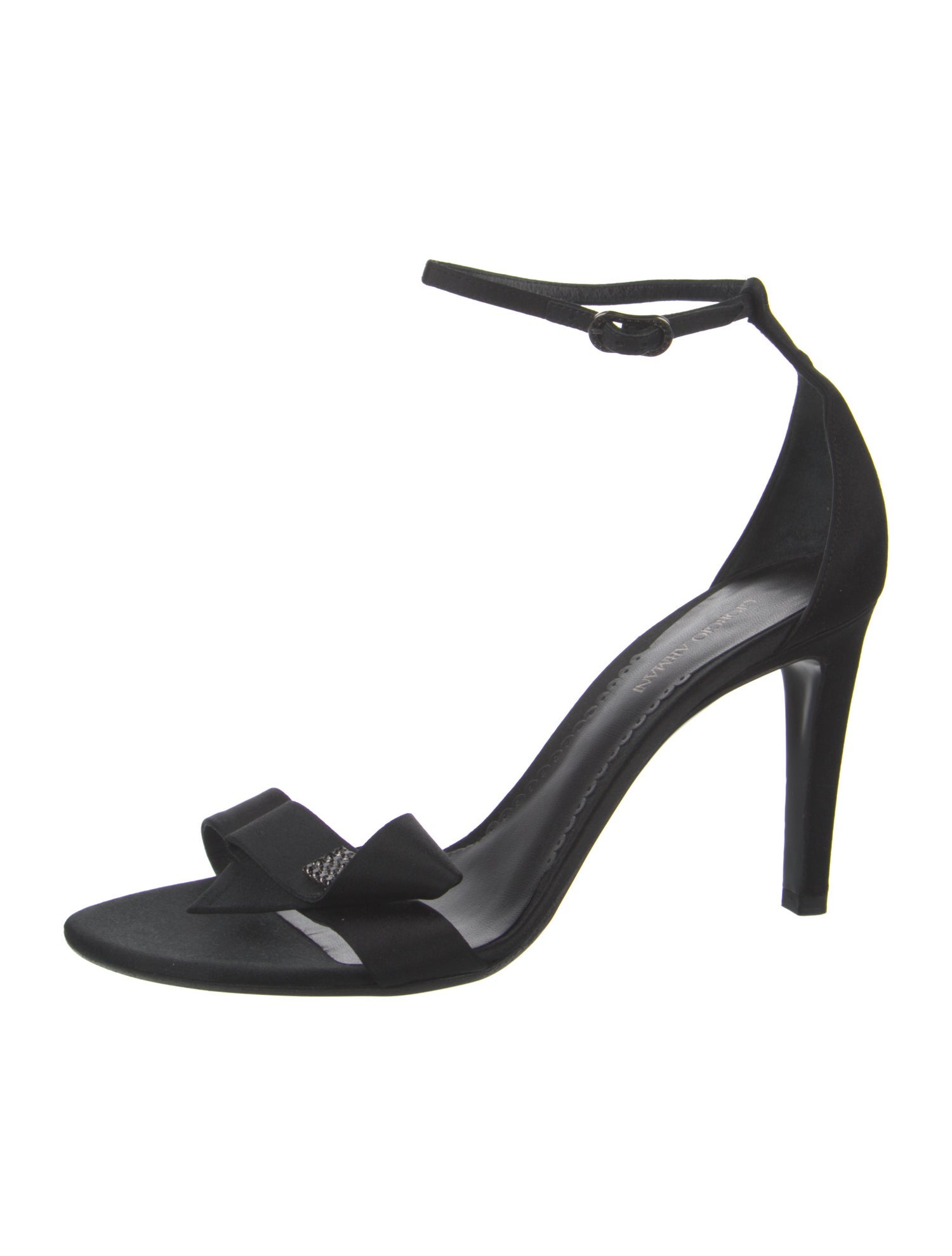 Giorgio Armani Satin Crystal Embellishments Sandals