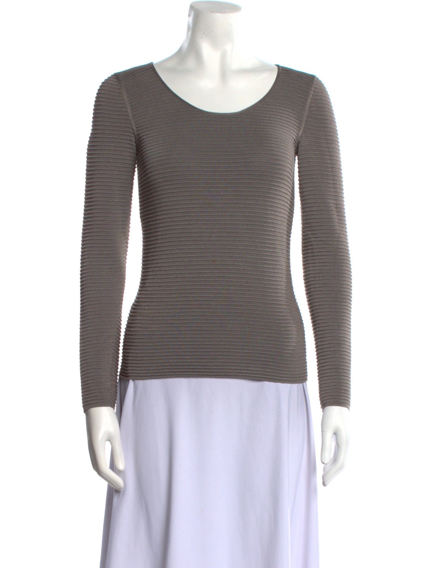 Giorgio Armani Scoop Neck Long Sleeve Top
