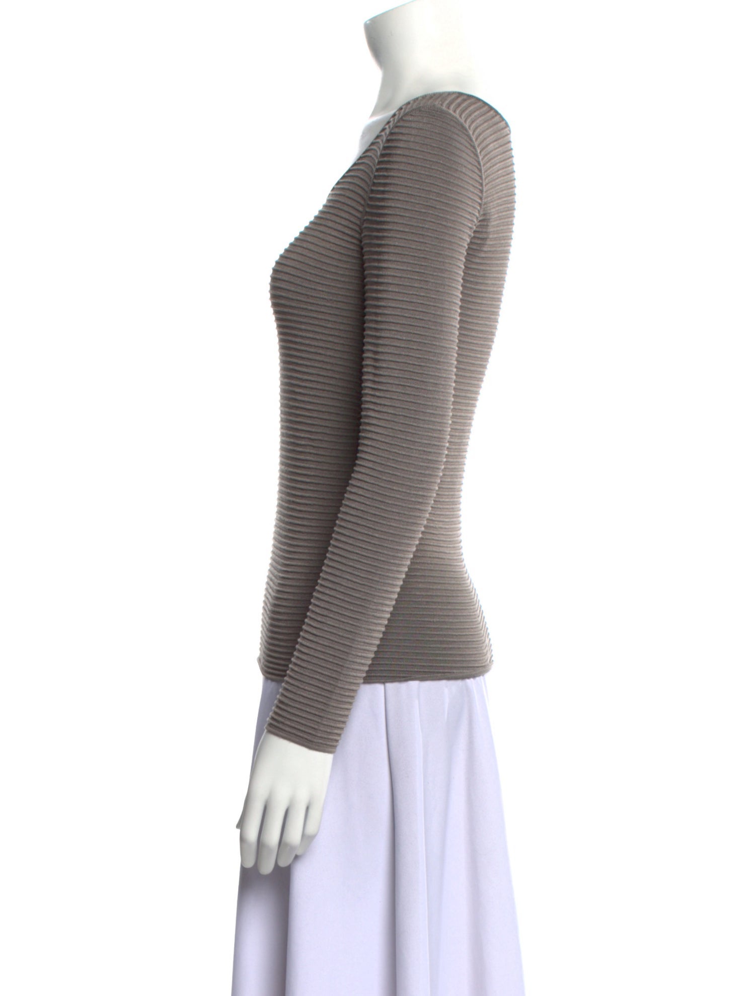 Giorgio Armani Scoop Neck Long Sleeve Top