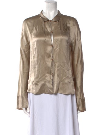 Giorgio Armani Long Sleeve Button-Up Top