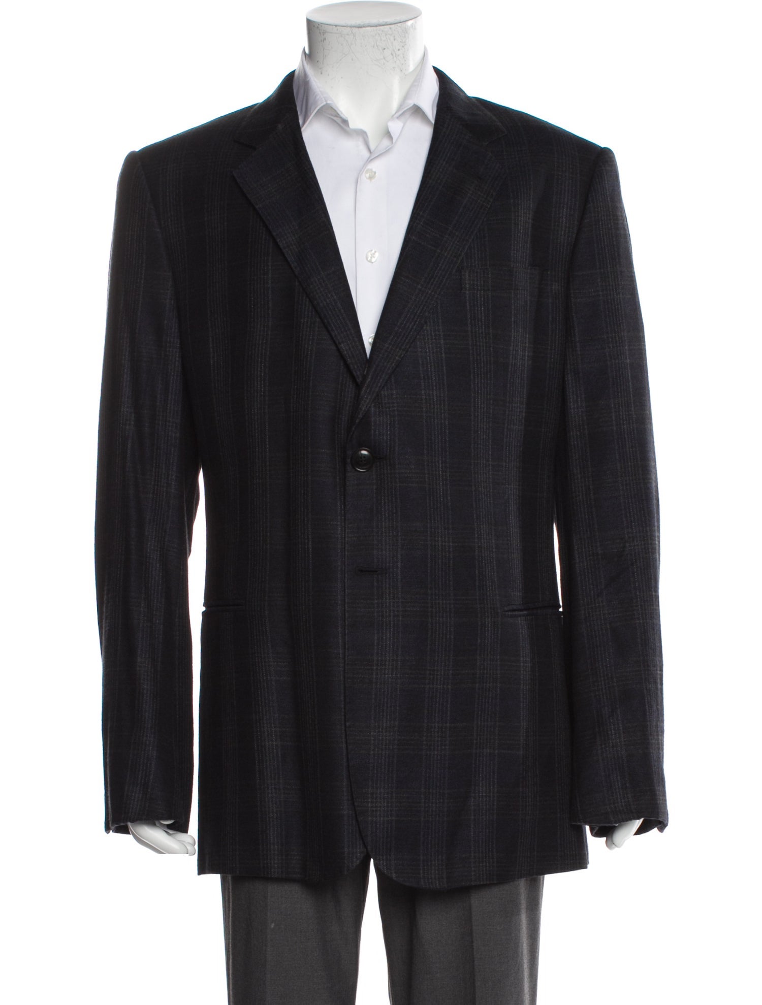 Giorgio Armani Plaid Print Blazer