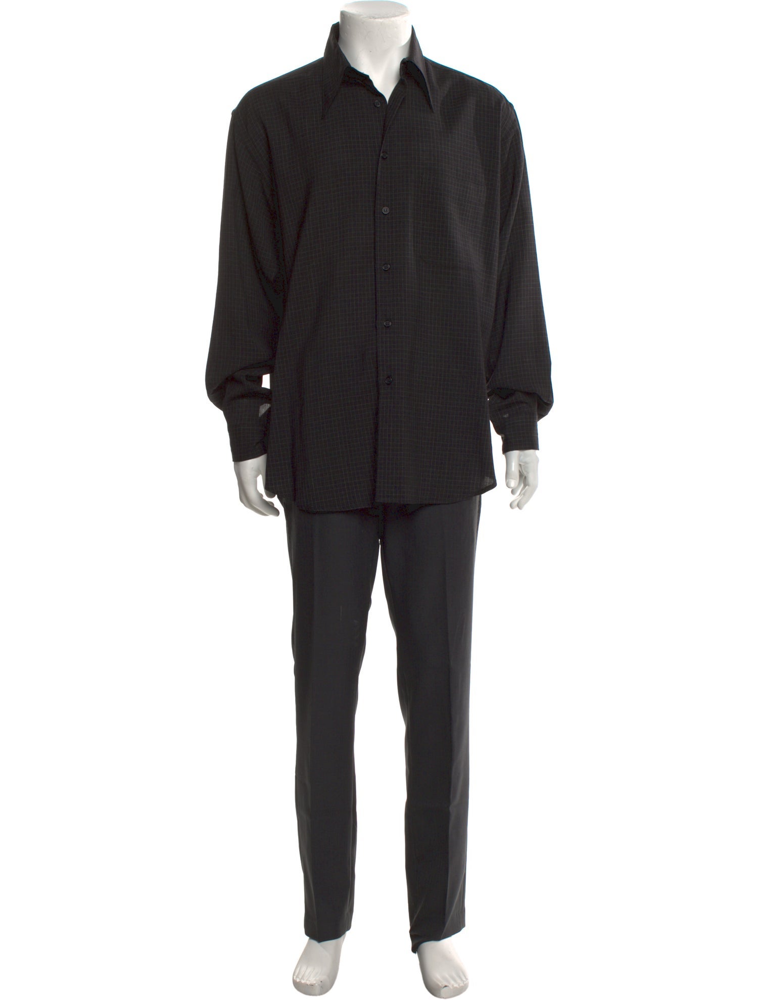 Giorgio Armani Virgin Wool Long Sleeve Shirt