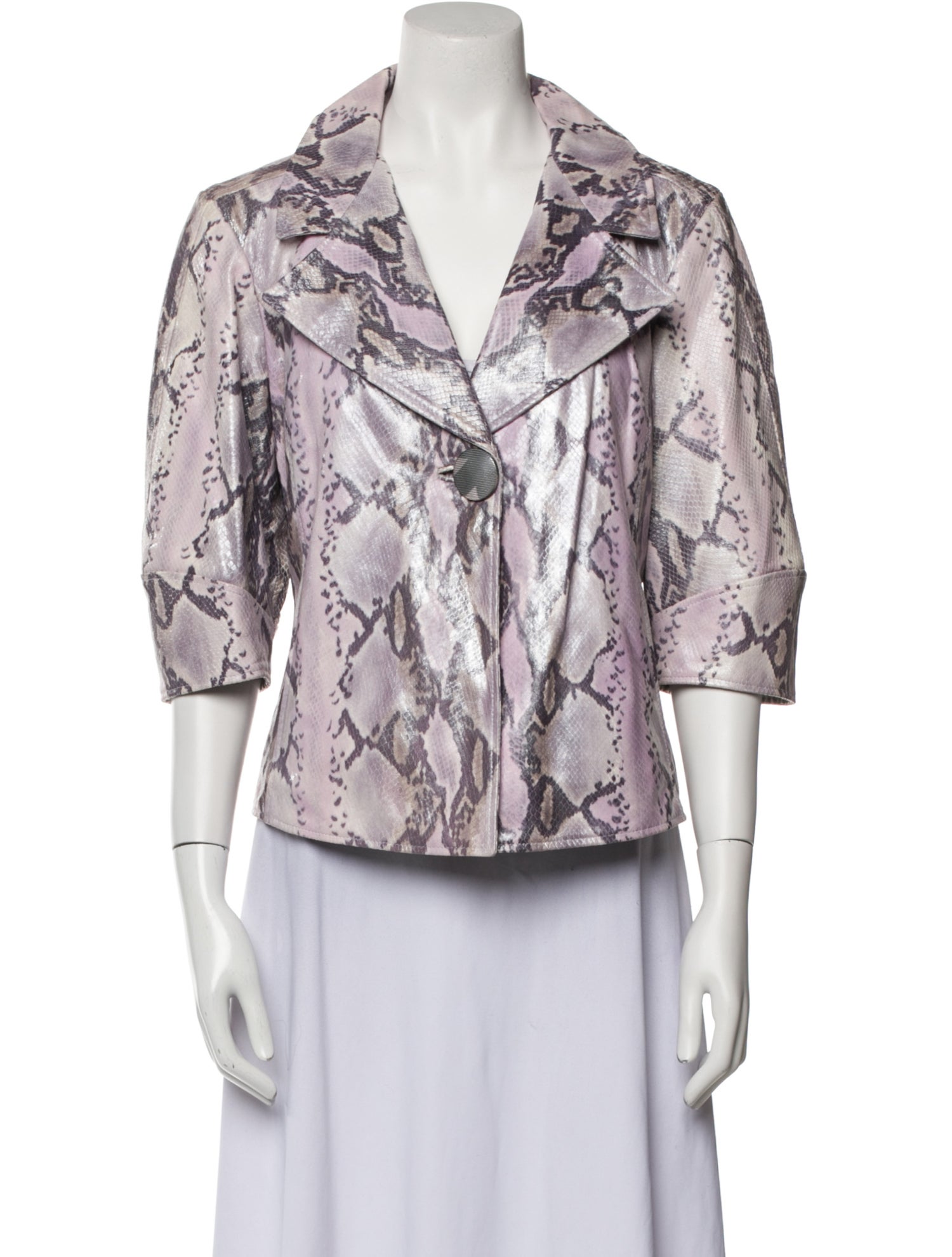 Giorgio Armani Lambskin Animal Print Blazer