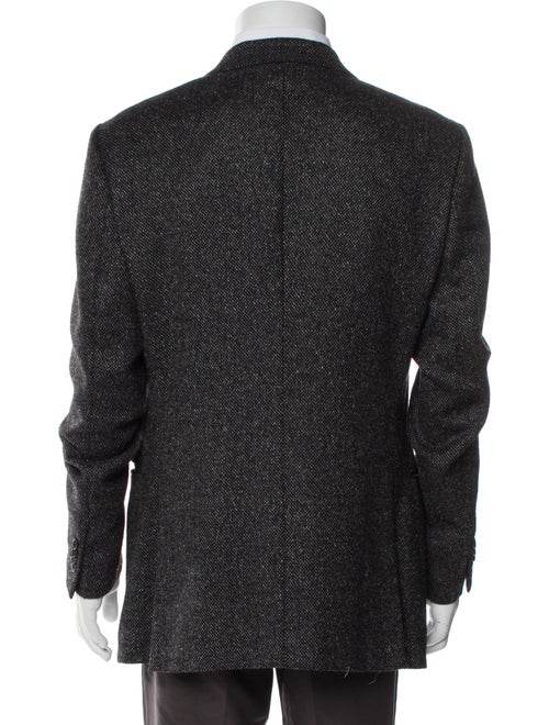 Giorgio Armani Virgin Wool Tweed Pattern Peacoat