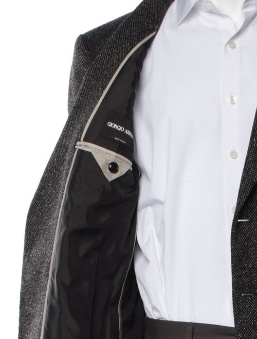 Giorgio Armani Virgin Wool Tweed Pattern Peacoat
