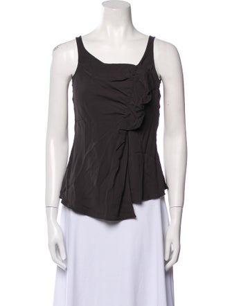 Giorgio Armani Silk Square Neckline Top