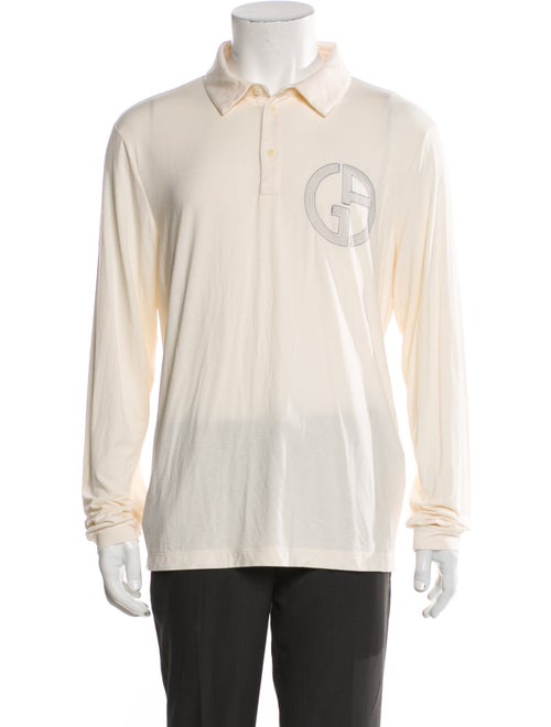 Giorgio Armani Graphic Print Crew Neck Polo Shirt