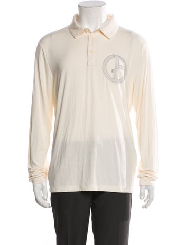 Giorgio Armani Polos Graphic Print Crew Neck Polo Shirt XL